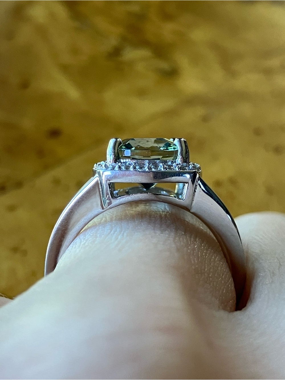 Genuine Green Labradorite Sterling Silver Ring Size 6 - Picture 2 of 9
